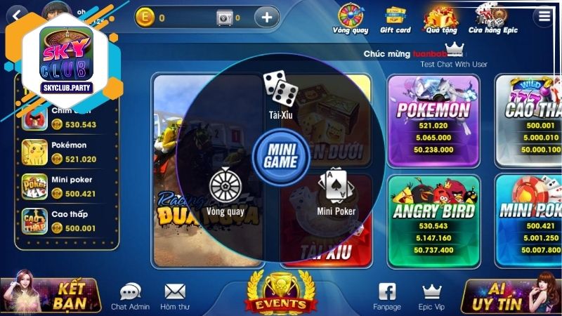 Các Trò Chơi Phổ Biến Trên App Skyclub iOS